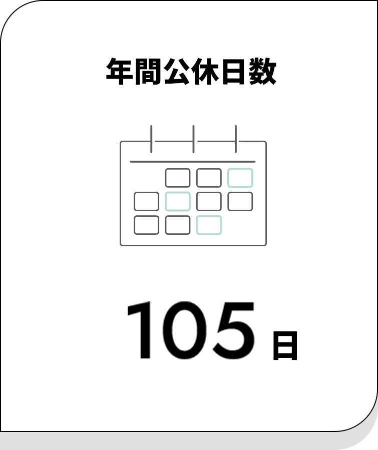 年間公休日数：105日